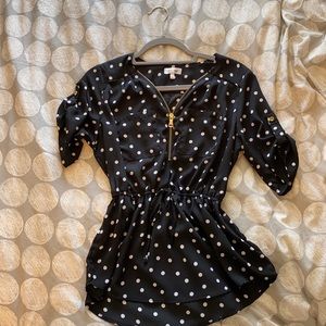 Stella Tweed polka dot tunic with peplum waist